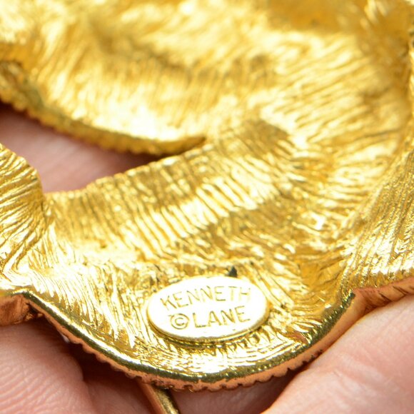 Vintage Kenneth Jay Lane KJL Green Enamel & Gold-tone Bracelet - Picture 8 of 10